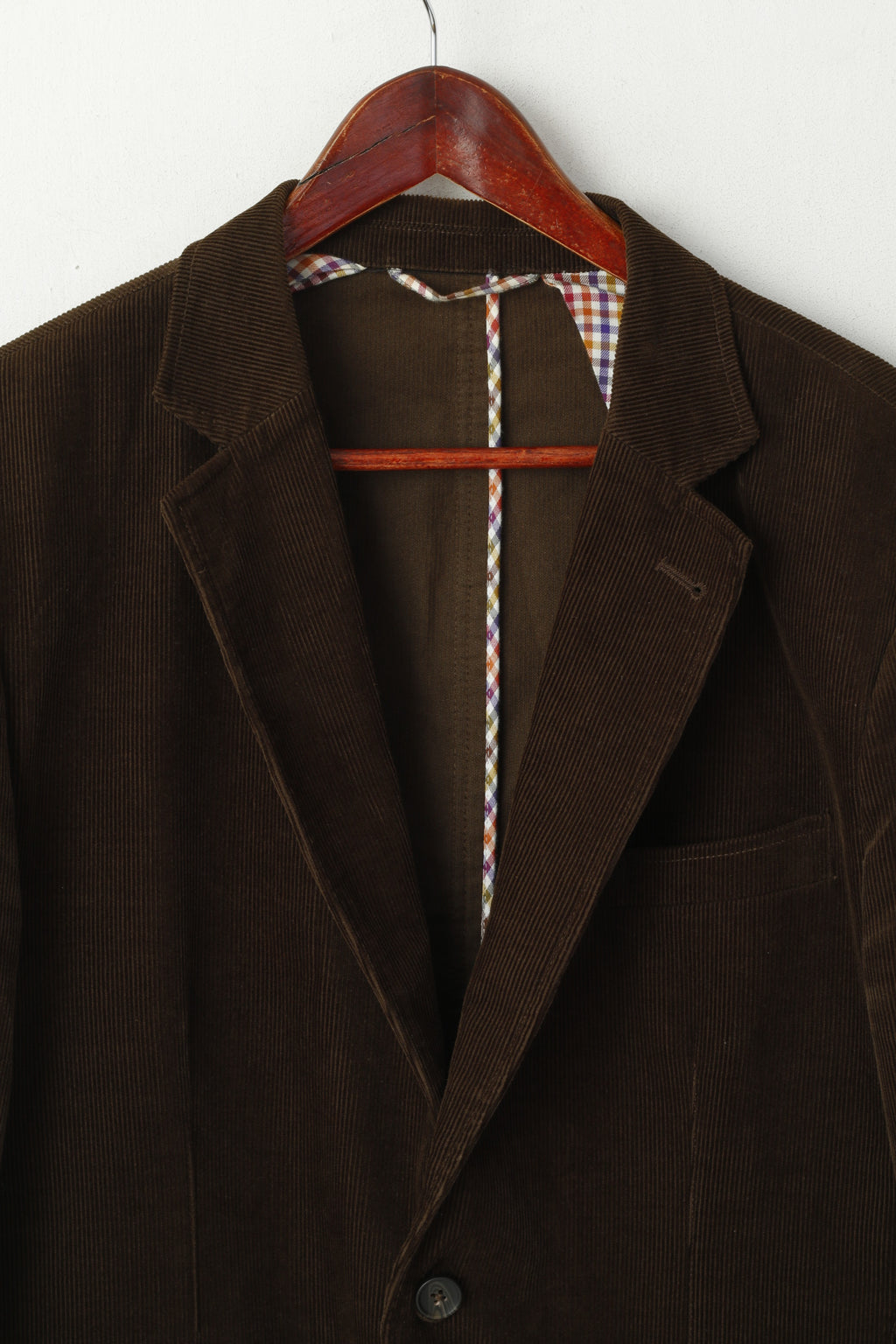 Charles Tyrwhitt Uomo 44 Blazer Marrone Cotone Coruduroy Giacca monopetto vestibilità classica