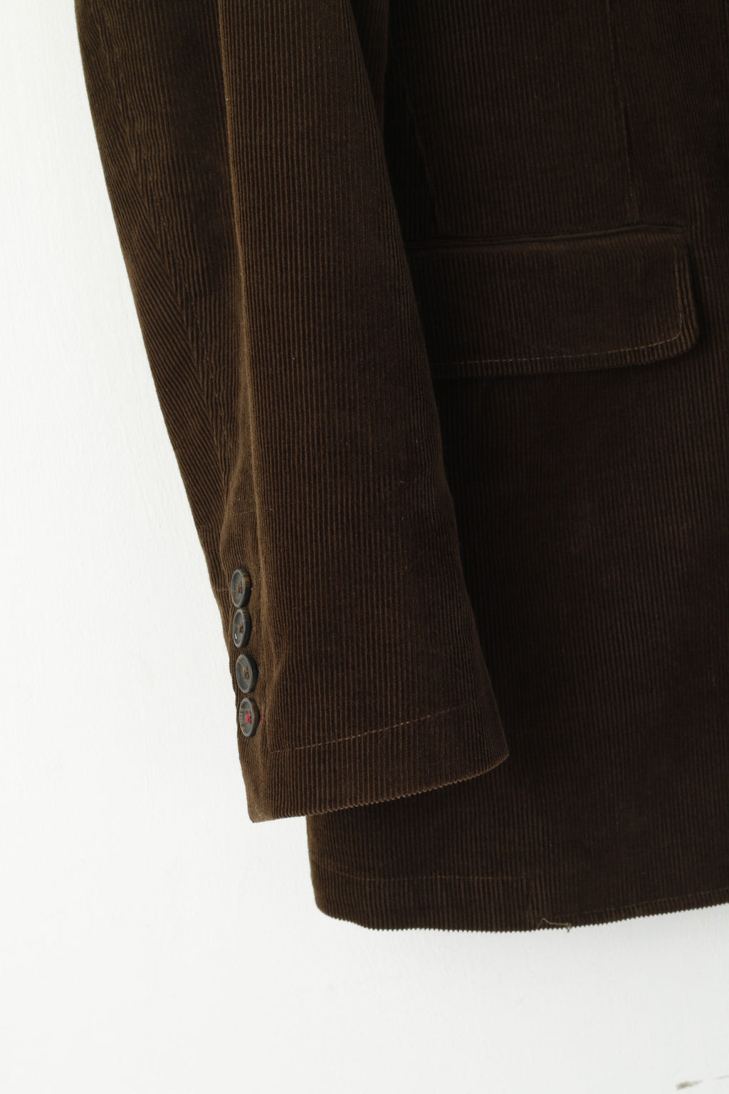 Charles Tyrwhitt Uomo 44 Blazer Marrone Cotone Coruduroy Giacca monopetto vestibilità classica