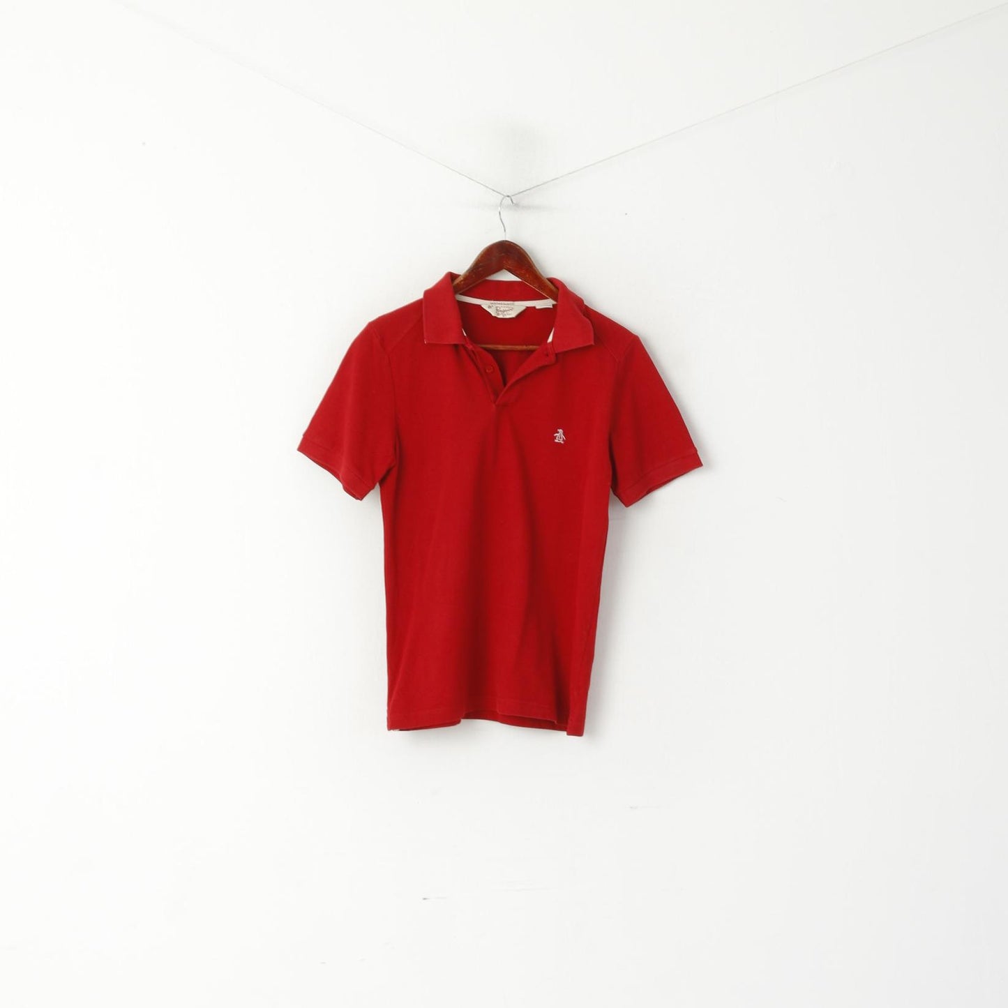 Penguin Men S Polo Shirt Red Cotton Heritage Slim Fit Plain Sport Top