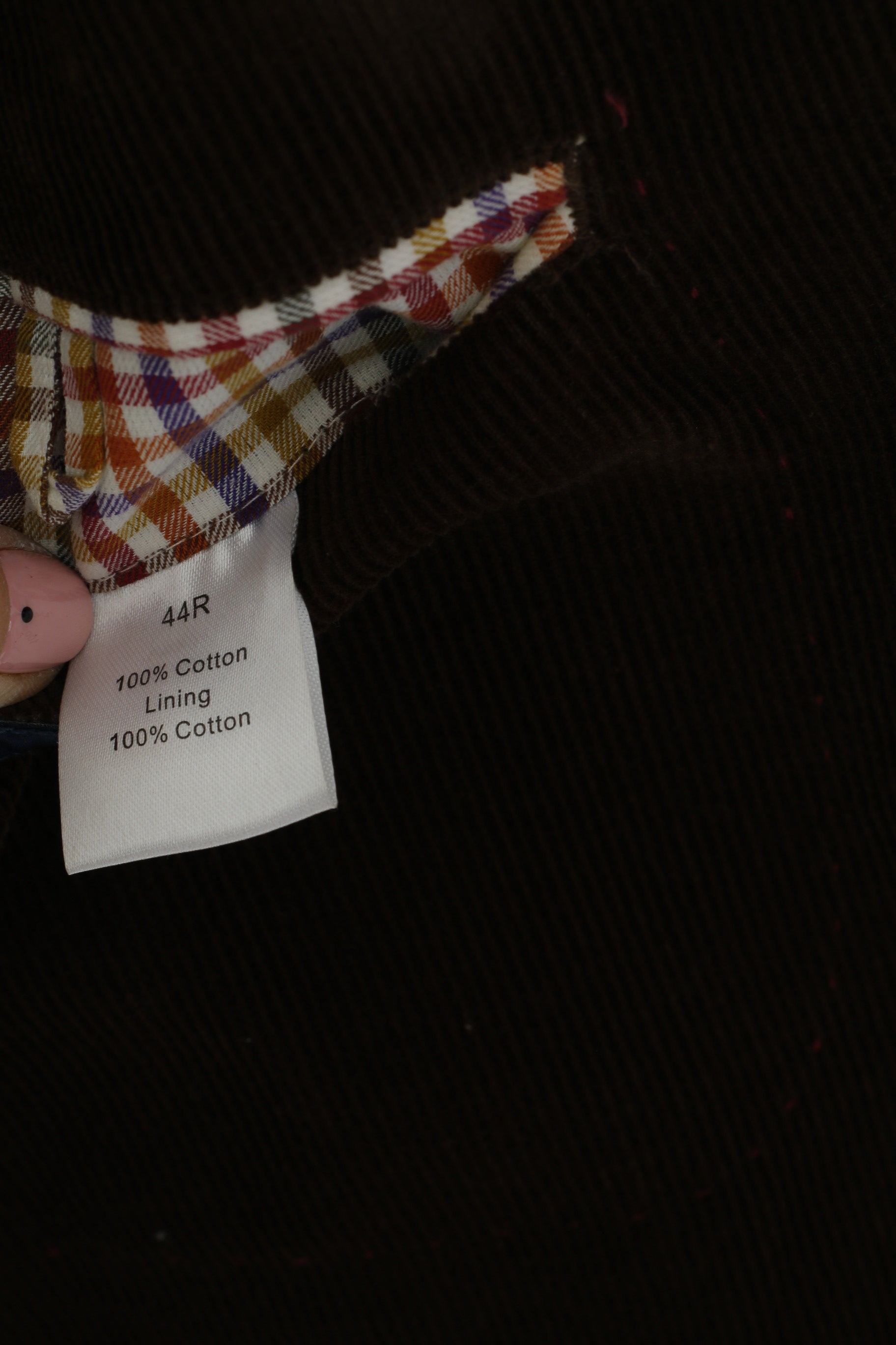 Charles Tyrwhitt Uomo 44 Blazer Marrone Cotone Coruduroy Giacca monopetto vestibilità classica