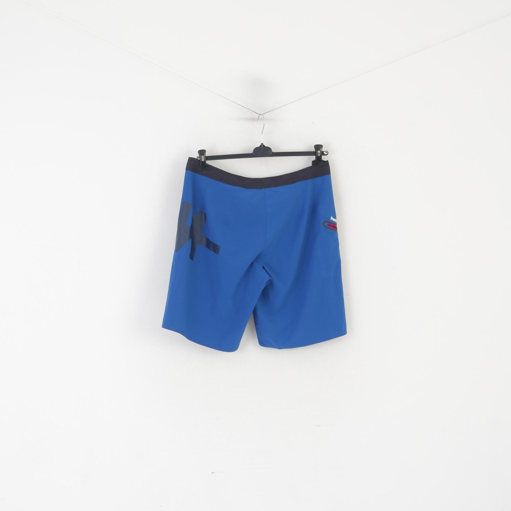 Reebok Crossfit Men 33 Shorts Blue Nylon Sportswear Run Activewear