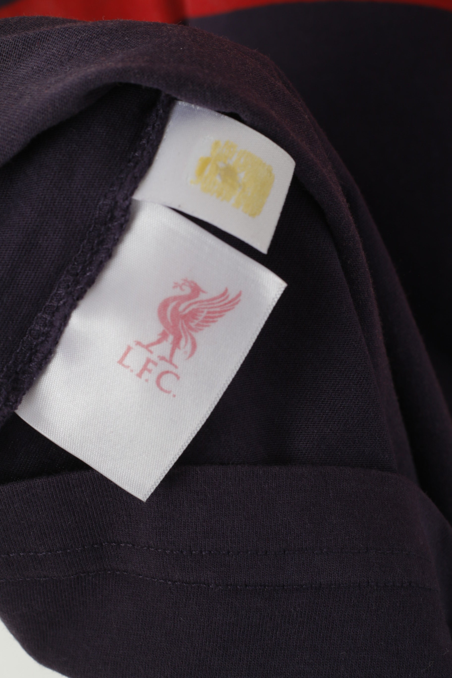 Liverpoll Football Club hommes L t-shirt violet coton LFC haut à col rond