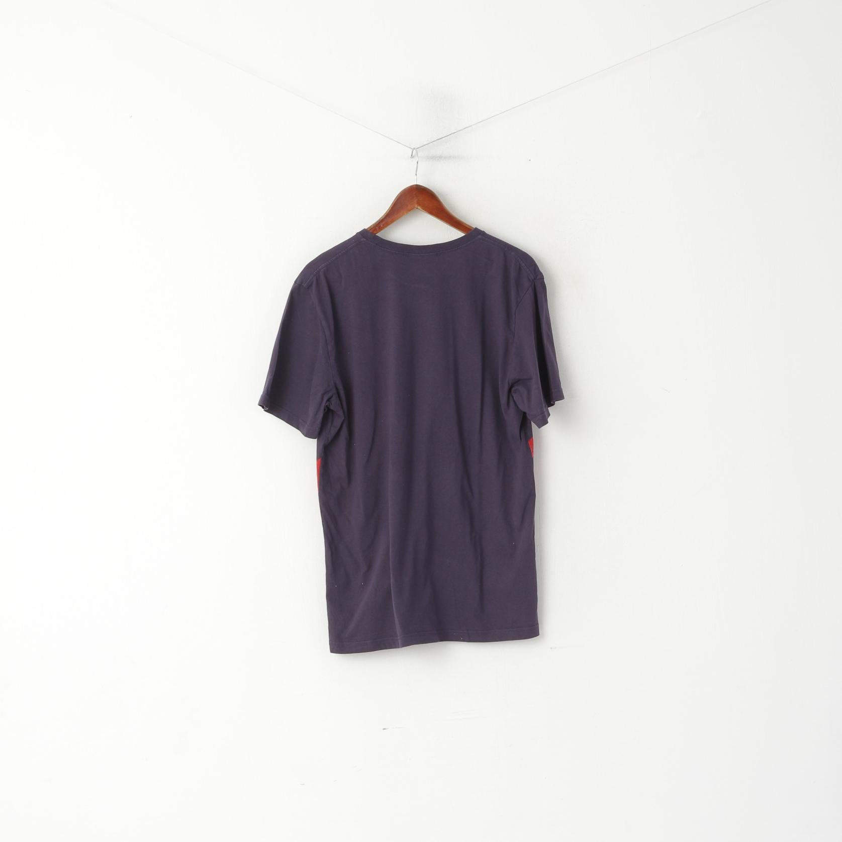 Liverpoll Football Club hommes L t-shirt violet coton LFC haut à col rond