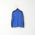 Nike Men XL 188 Sweatshirt Blue Shiny Retro Full Zip Activewear Track Top