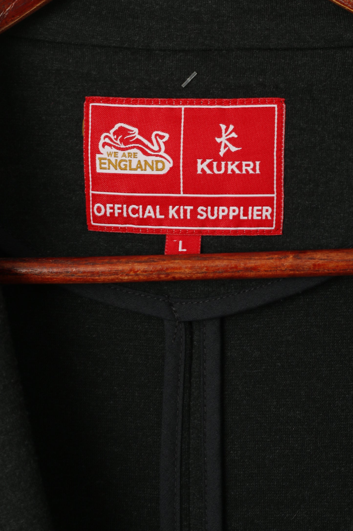 Kukri Men L Blazer Charcoal Official England Rugby Sport Single Breasted Jacket