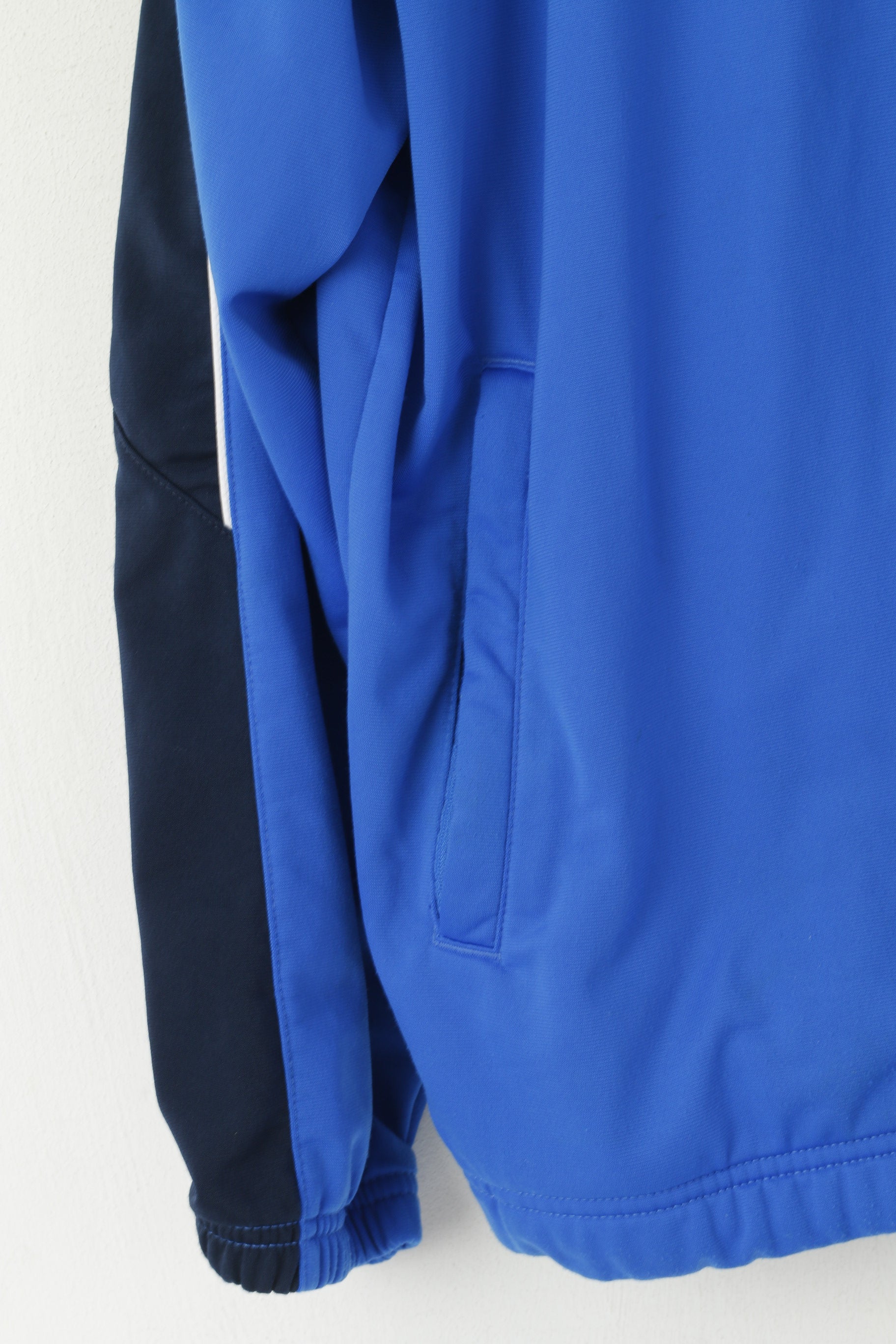 Nike Men XL 188 Sweatshirt Blue Shiny Retro Full Zip Activewear Track Top