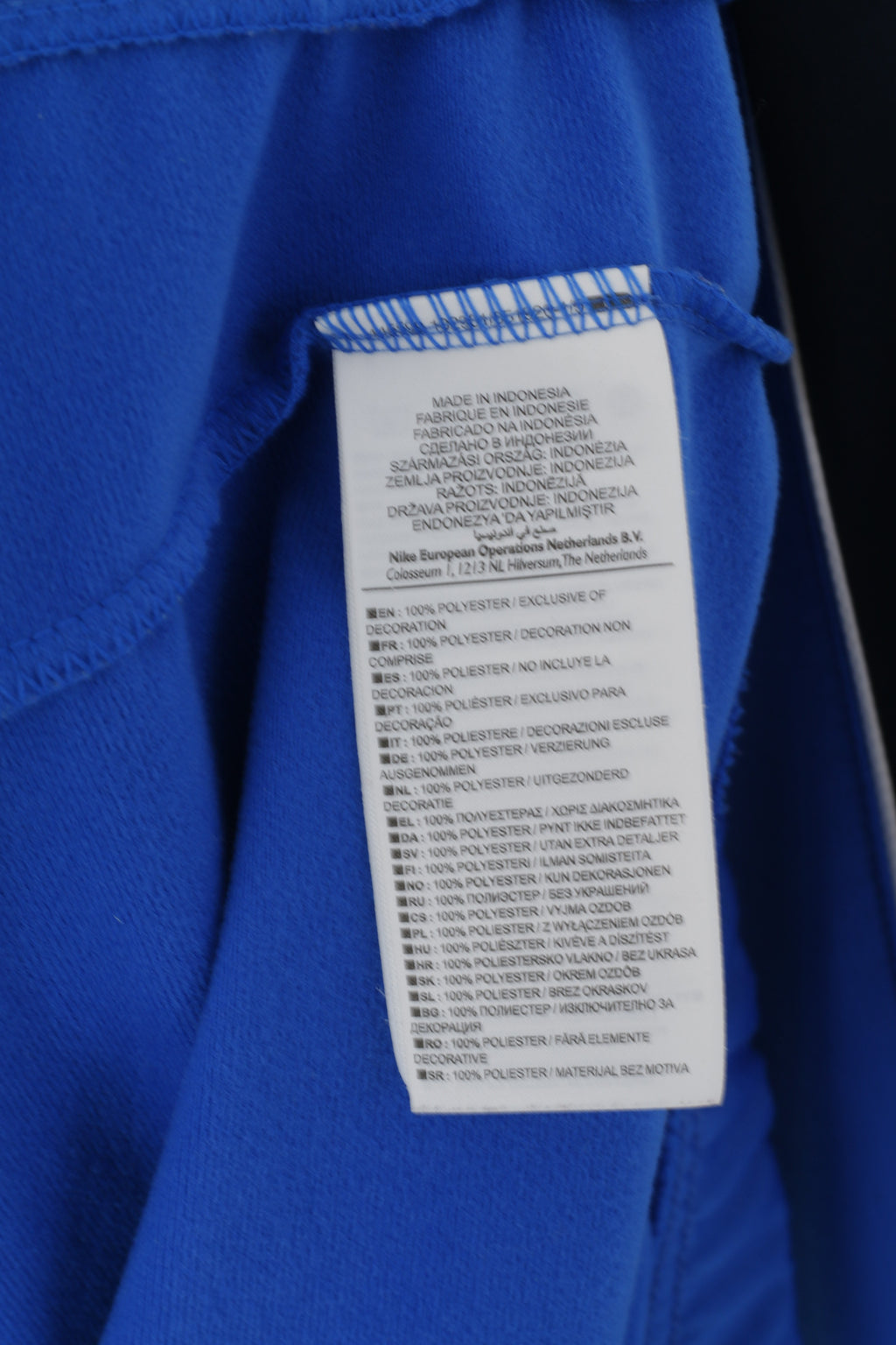 Nike Men XL 188 Sweatshirt Blue Shiny Retro Full Zip Activewear Track Top