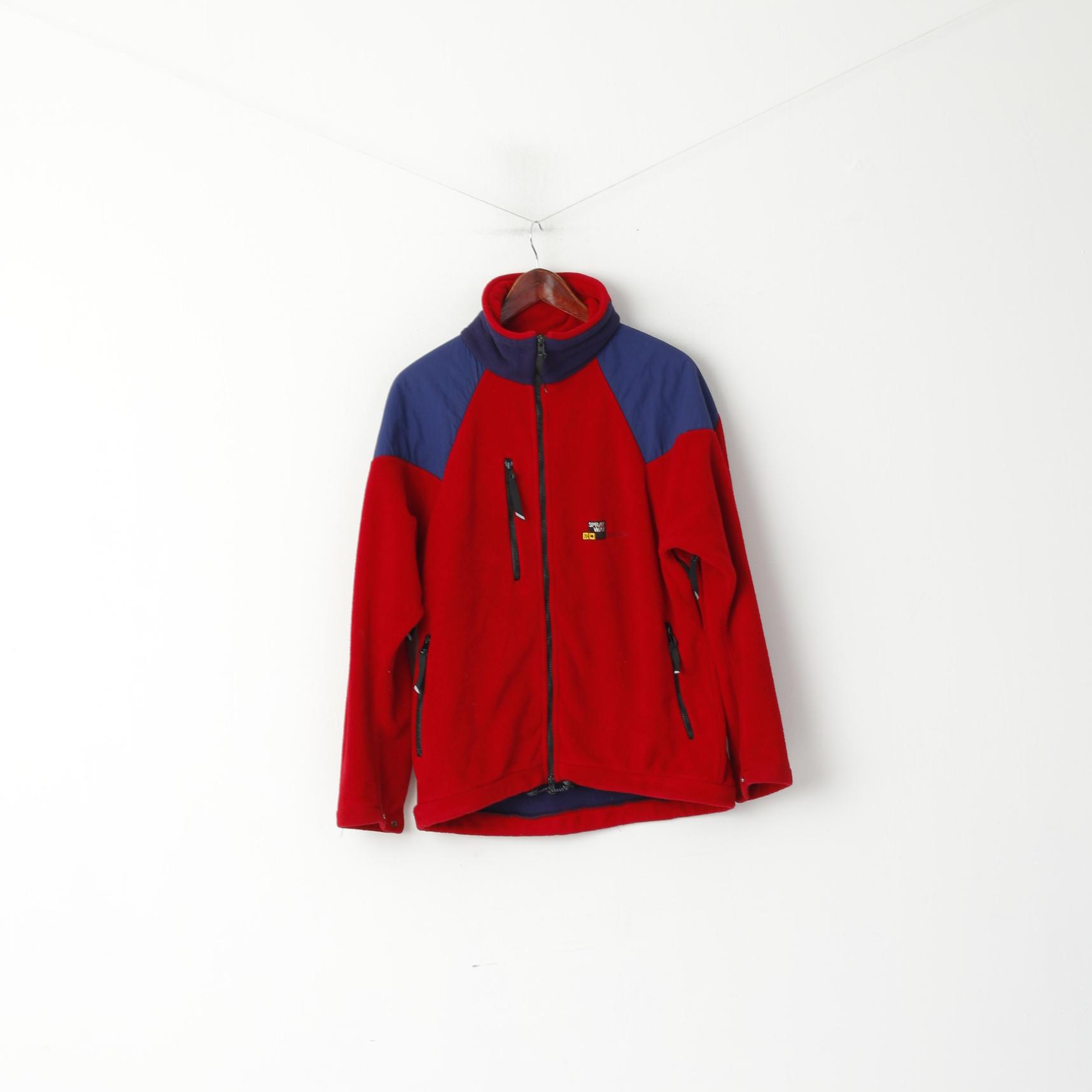Sprayway Men S Fleece Top Red Vintage Windbloc Breathable Full Zipper Outdoor Top