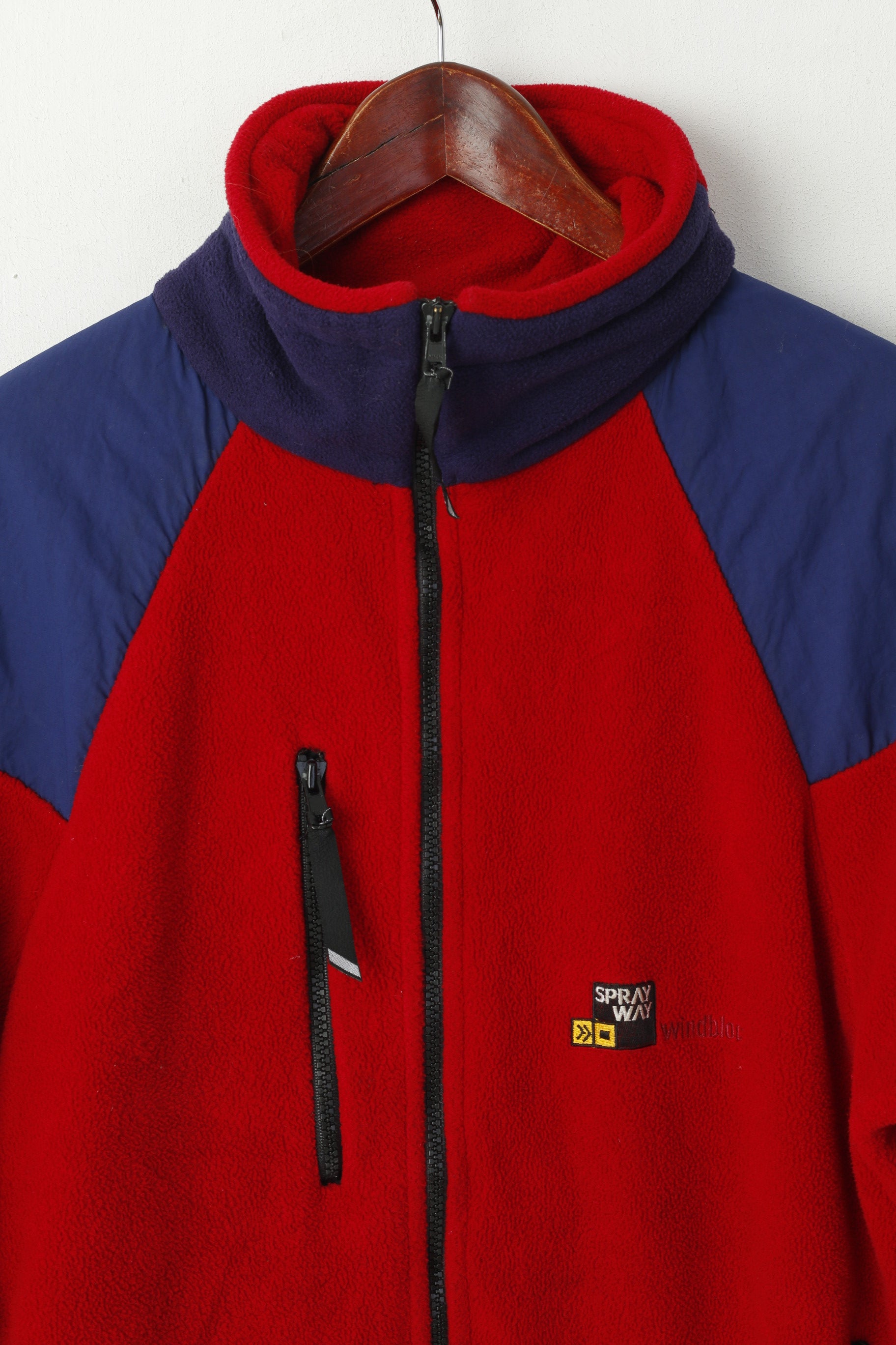 Sprayway Men S Fleece Top Red Vintage Windbloc Breathable Full Zipper Outdoor Top