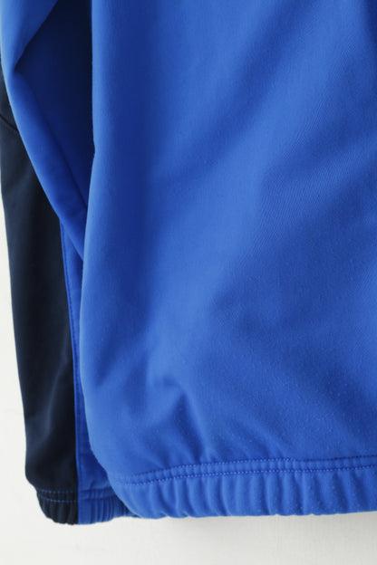 Nike Men XL 188 Sweatshirt Blue Shiny Retro Full Zip Activewear Track Top