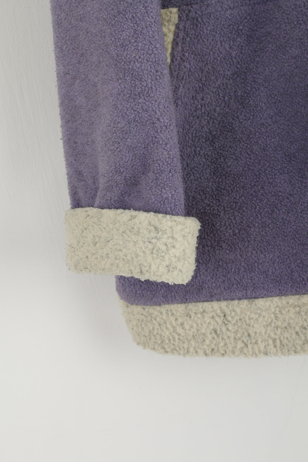 Fabrizio Women M/L Fleece Top Purple Full Zipper Classic Vintage Sweatshirt