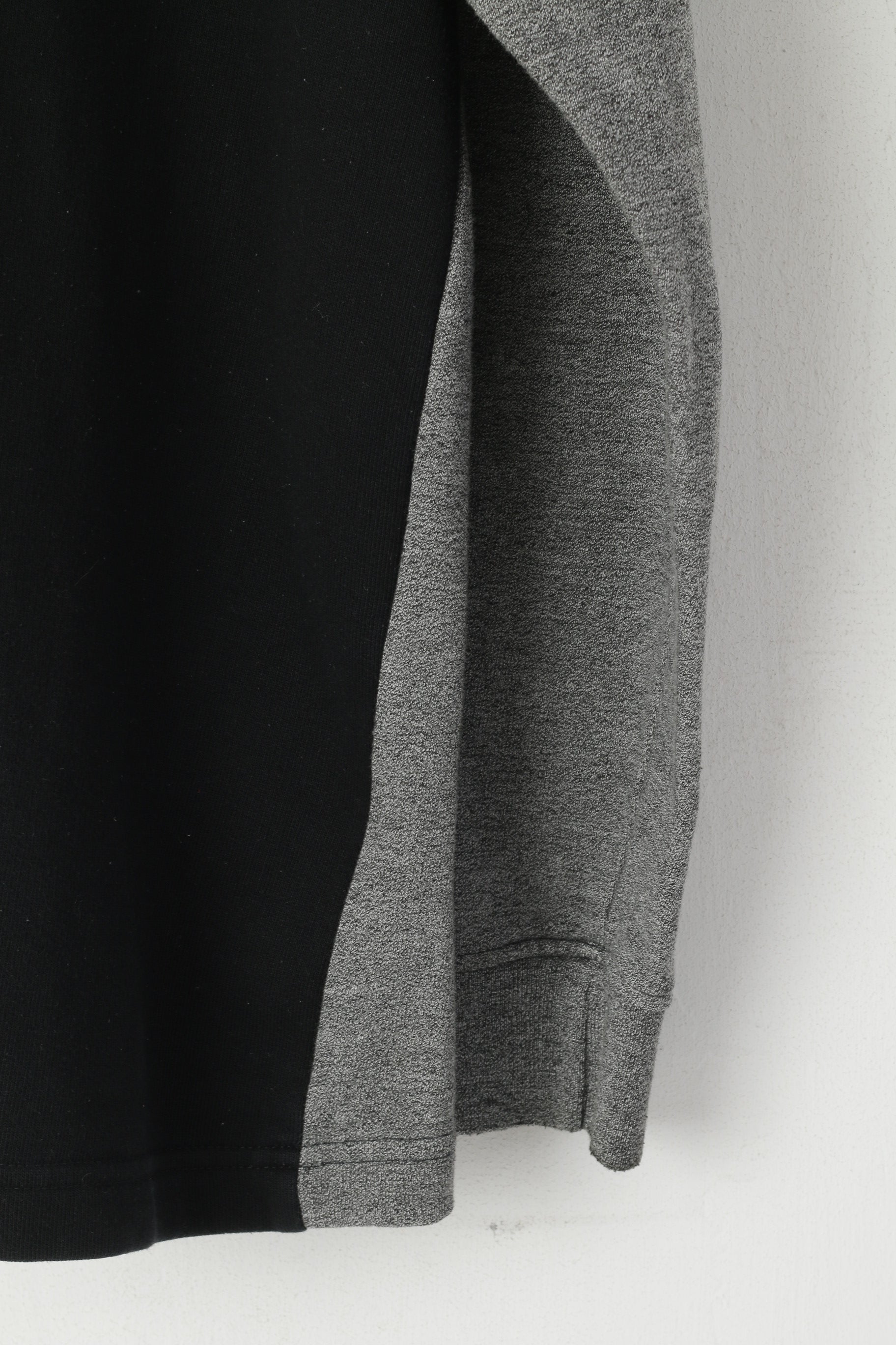 Kappa Men L Sweatshirt Gray Vintage Cotton V Neck Sportswear Top