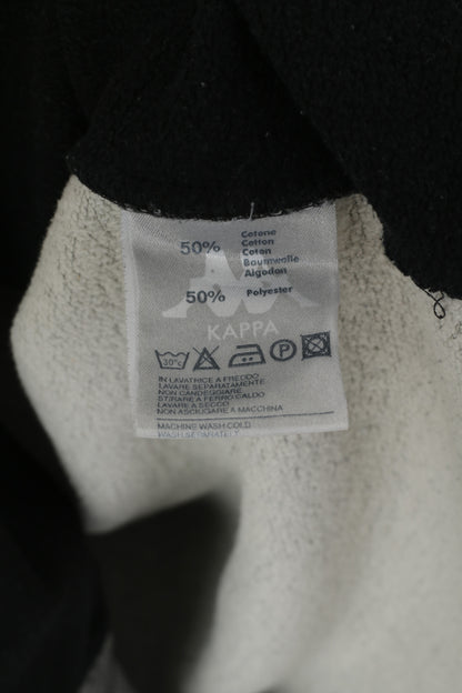 Kappa Men L Sweatshirt Gray Vintage Cotton V Neck Sportswear Top