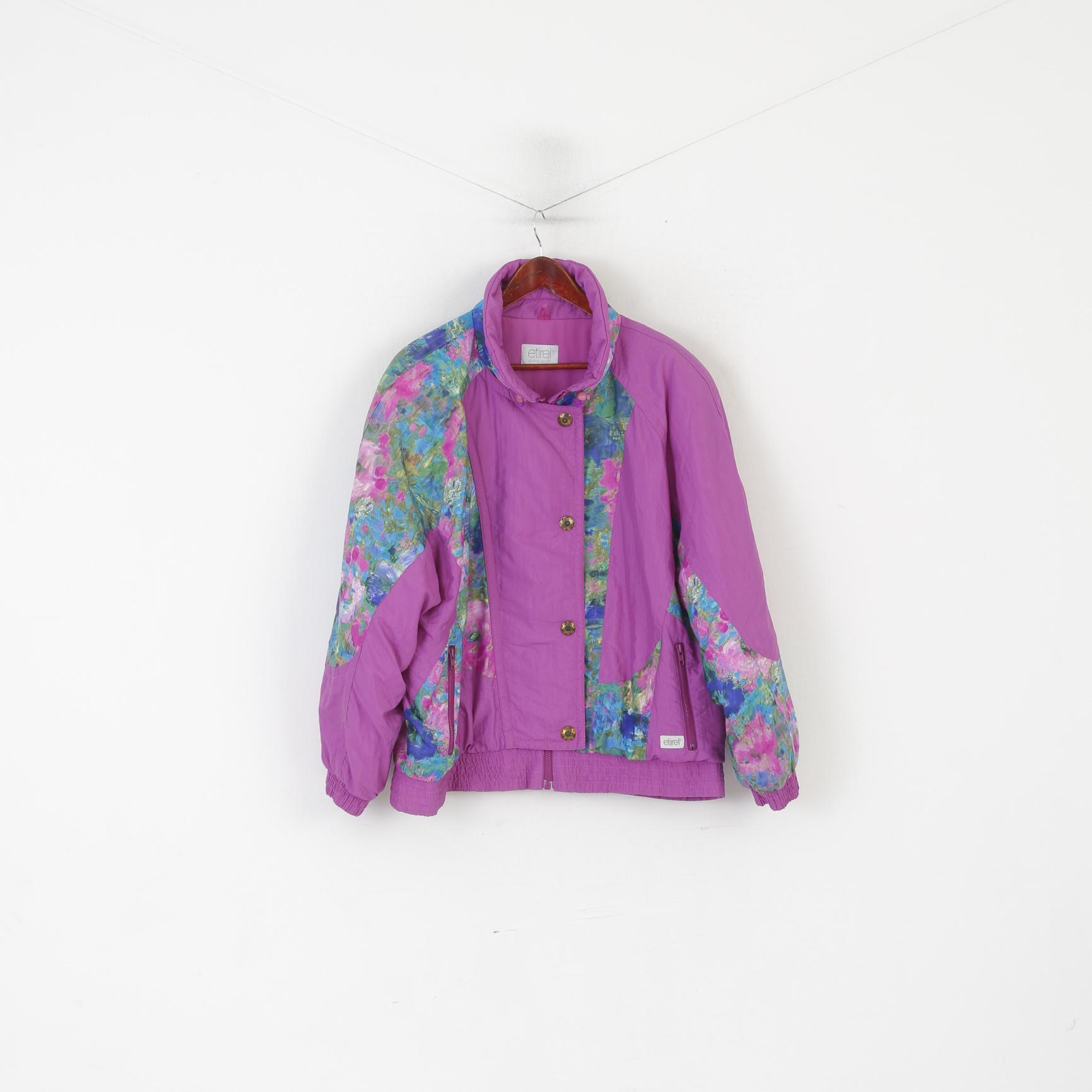 Etirel Le Style Sportif Femme 48 20 XXL Veste Violet Bomber Rembourré Ski Vintage Top
