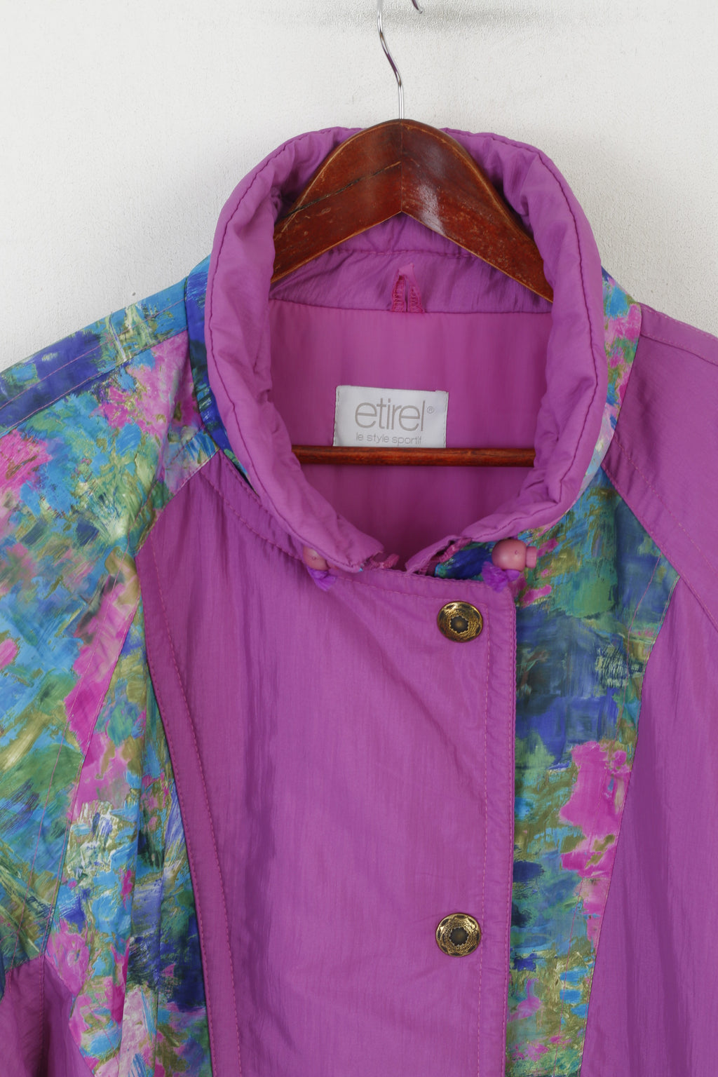 Giacca Etirel Le Style Sportif Donna 48 20 XXL Bomber viola imbottito da sci vintage