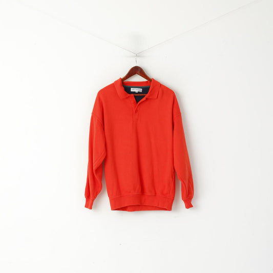 Antartex Weekend Men M Sweatshirt Orange Coton Col Casual Jumper Top