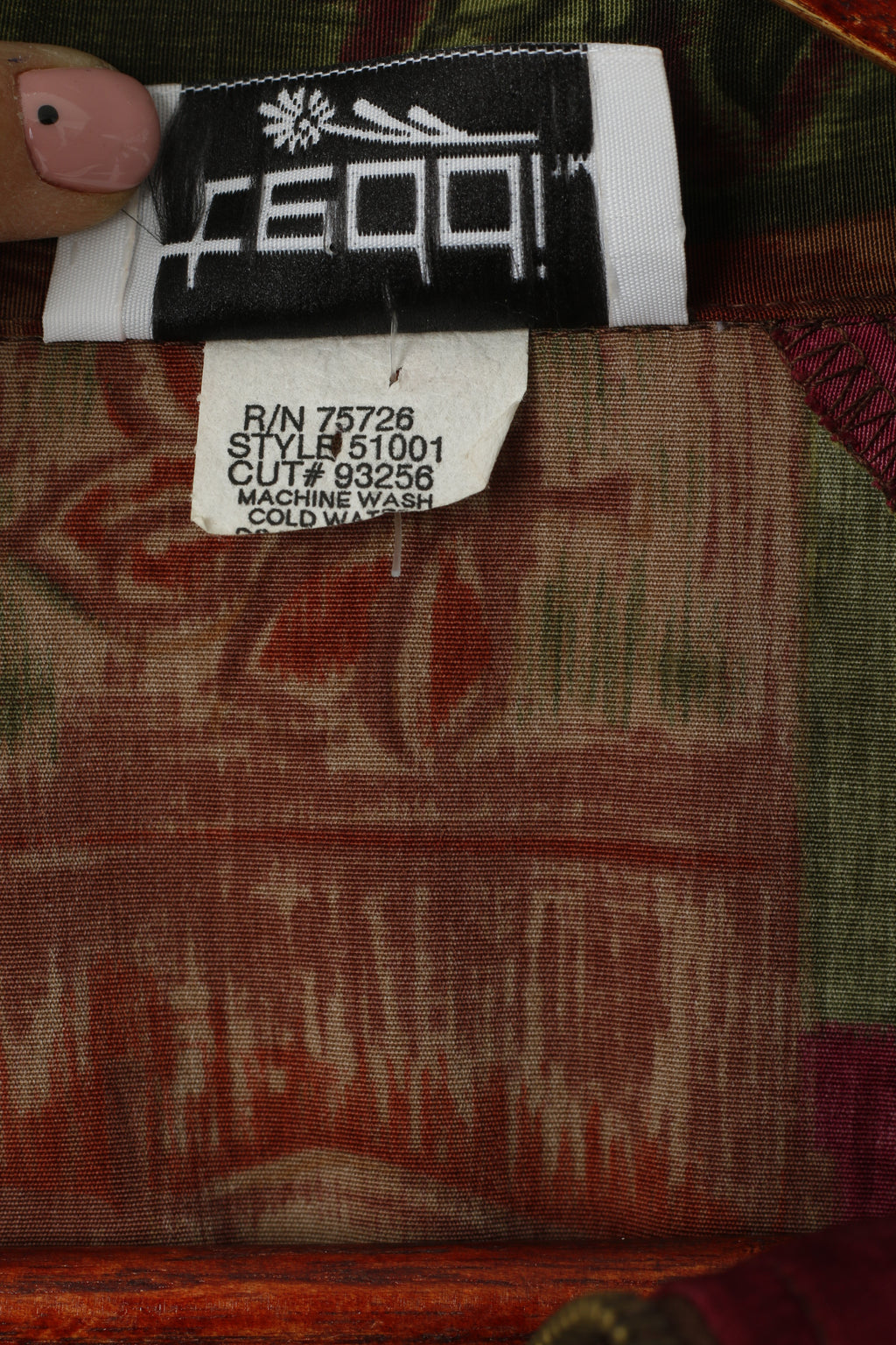 Teddi Women M Jacket Multicolour Festival Leaf Print Full Zipper Lightweight 90s Pockets Top