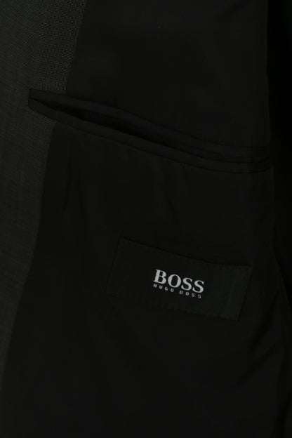 Hugo Boss Men 25 40 Blazer Charcoal Virgin Wool Da Vinci Single Breasted Jacket