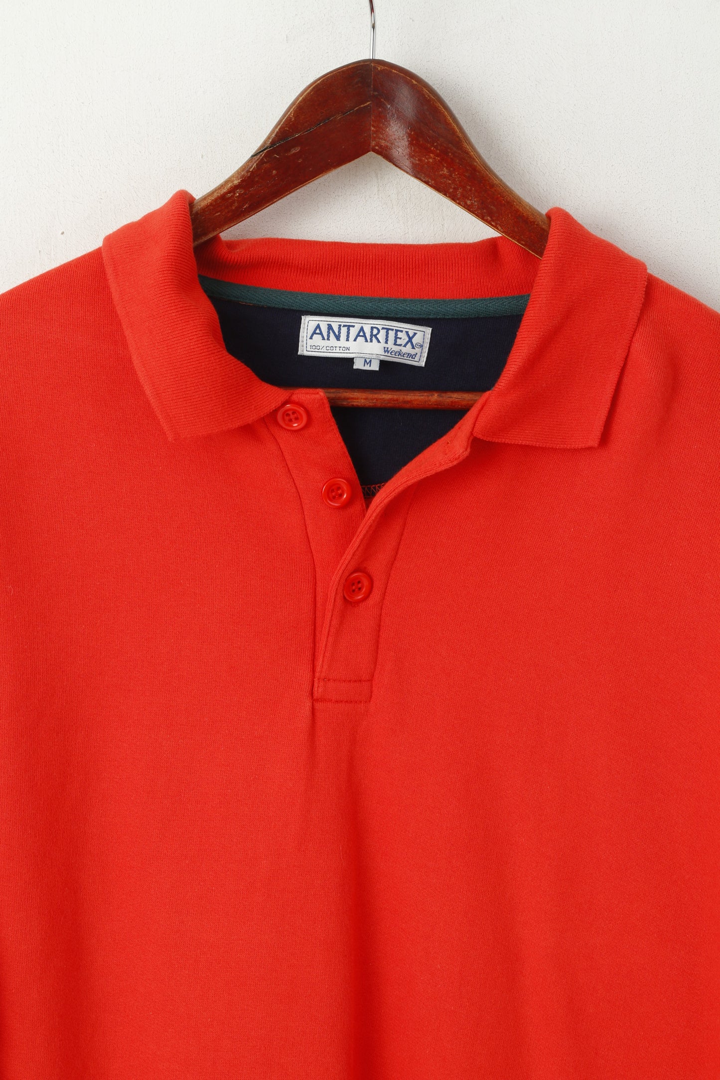 Antartex Weekend Men M Sweatshirt Orange Cotton Collared Casual Jumper Top