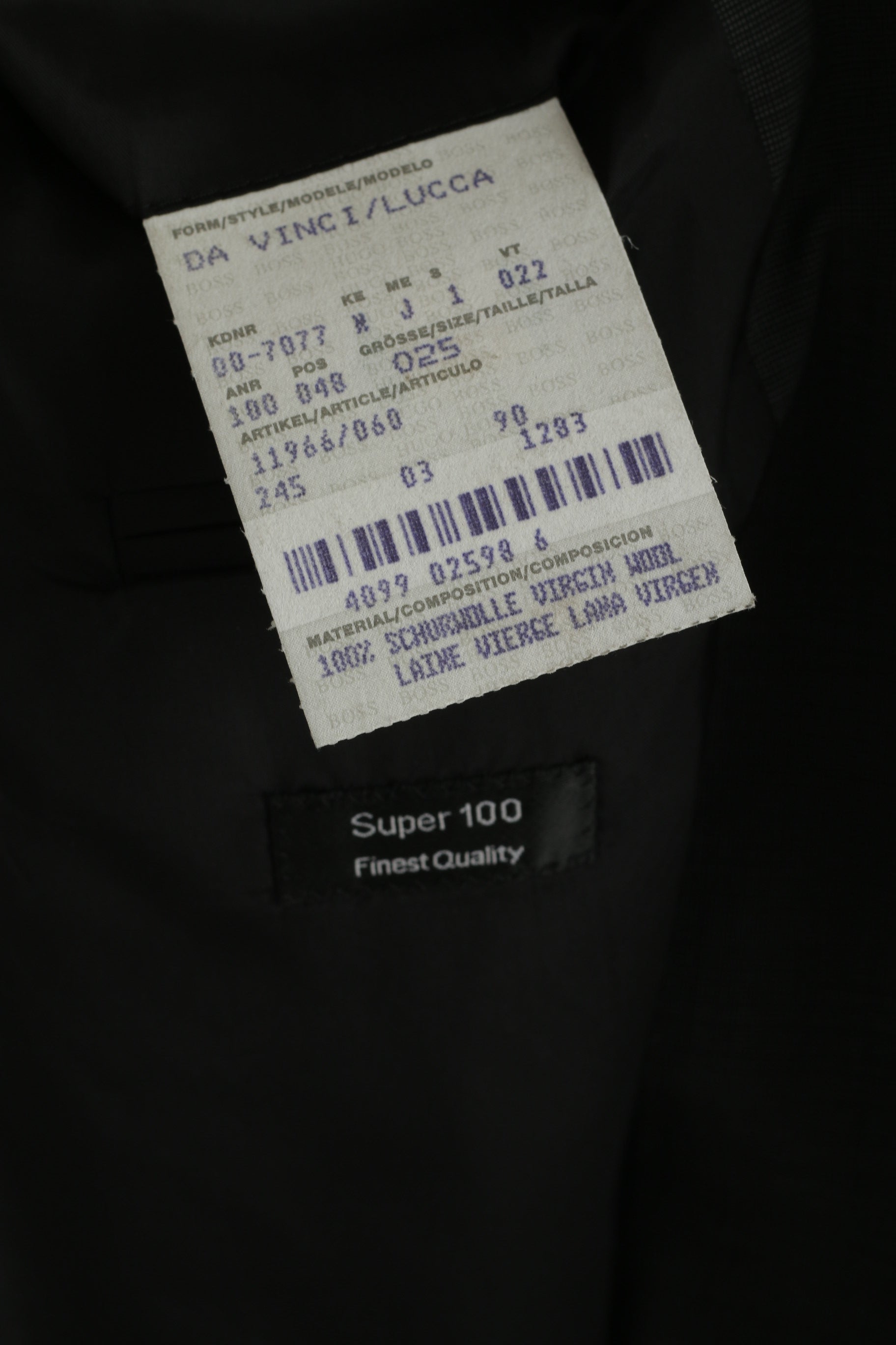 Hugo Boss Men 25 40 Blazer Giacca monopetto Da Vinci in lana vergine antracite