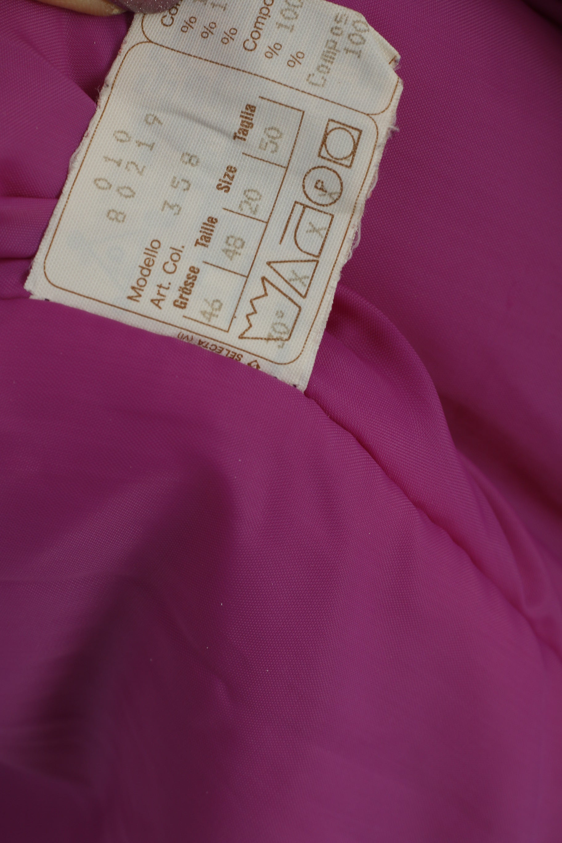 Etirel Le Style Sportif Femme 48 20 XXL Veste Violet Bomber Rembourré Ski Vintage Top