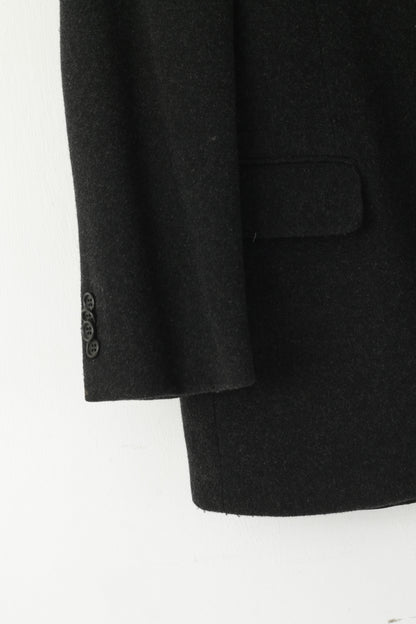 J. Philipp Men 40 Blazer Black Wool Cashmere Blend Single Breasted Vintage Jacket