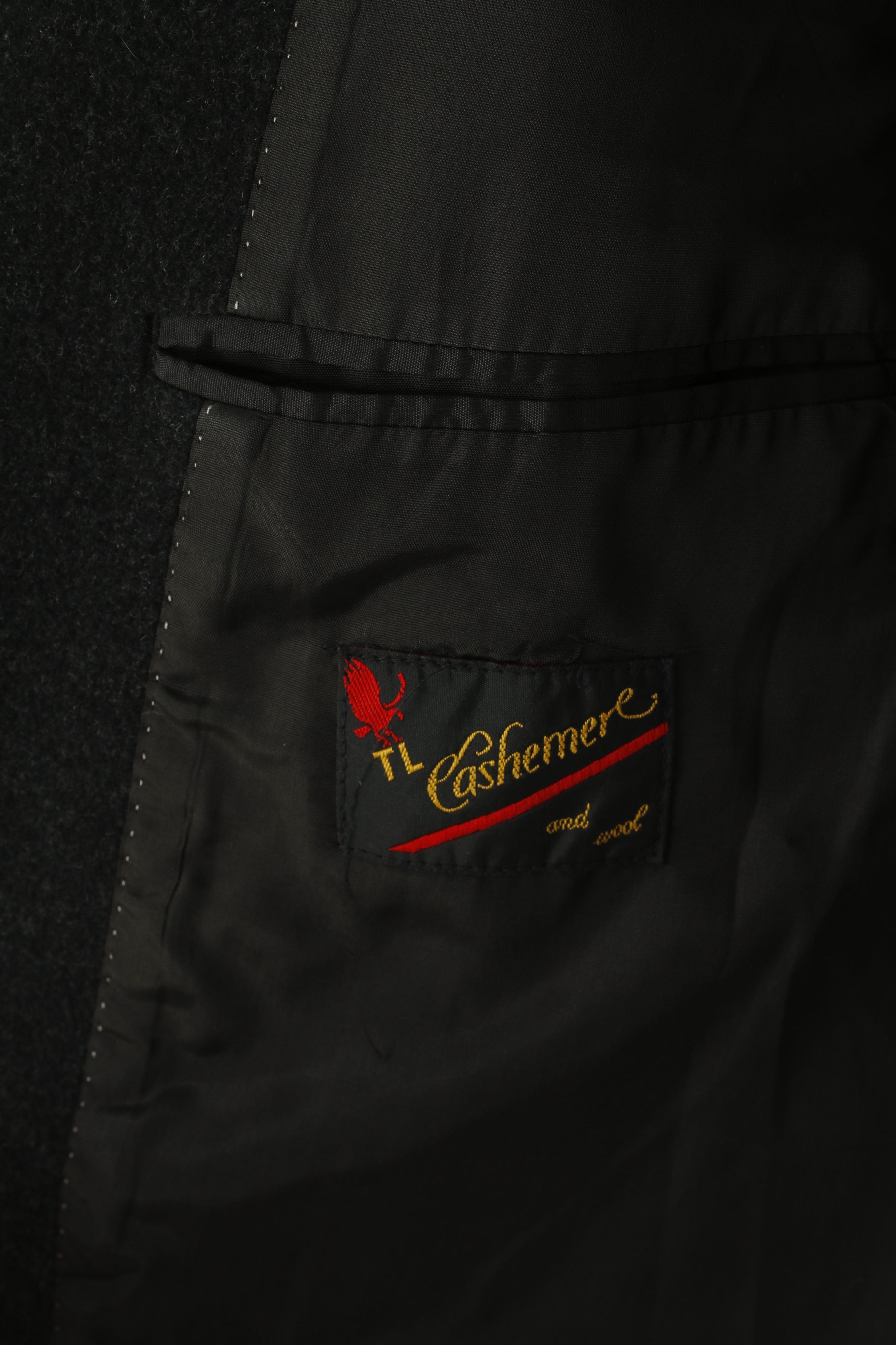 J. Philipp Hommes 40 Blazer Noir Laine Cachemire Mélange Veste Vintage à Simple Boutonnage