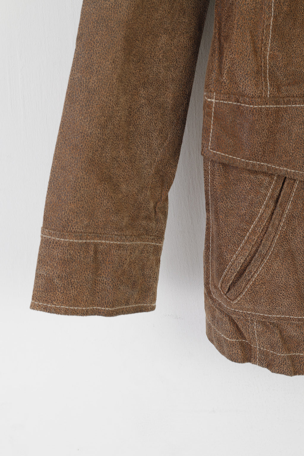 Smooth Collection City Men 44/46 S Jacket Brown Leather Vintage Classic Top