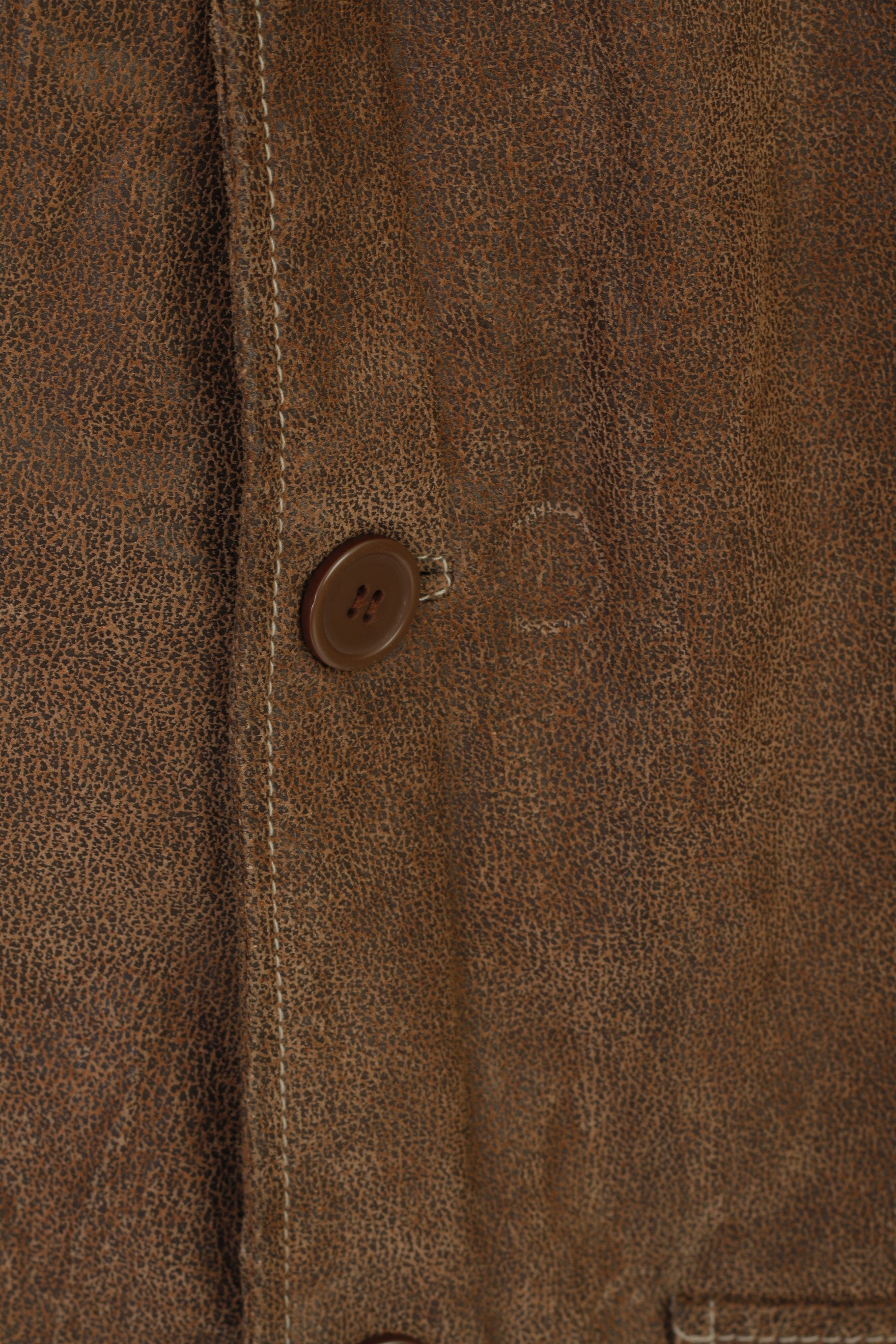 Smooth Collection City Men 44/46 S Jacket Brown Leather Vintage Classic Top