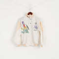 Coq Femmes M Veste Crème Tennis Festival Full Zipper vintage années 90 Allemagne Mode Top