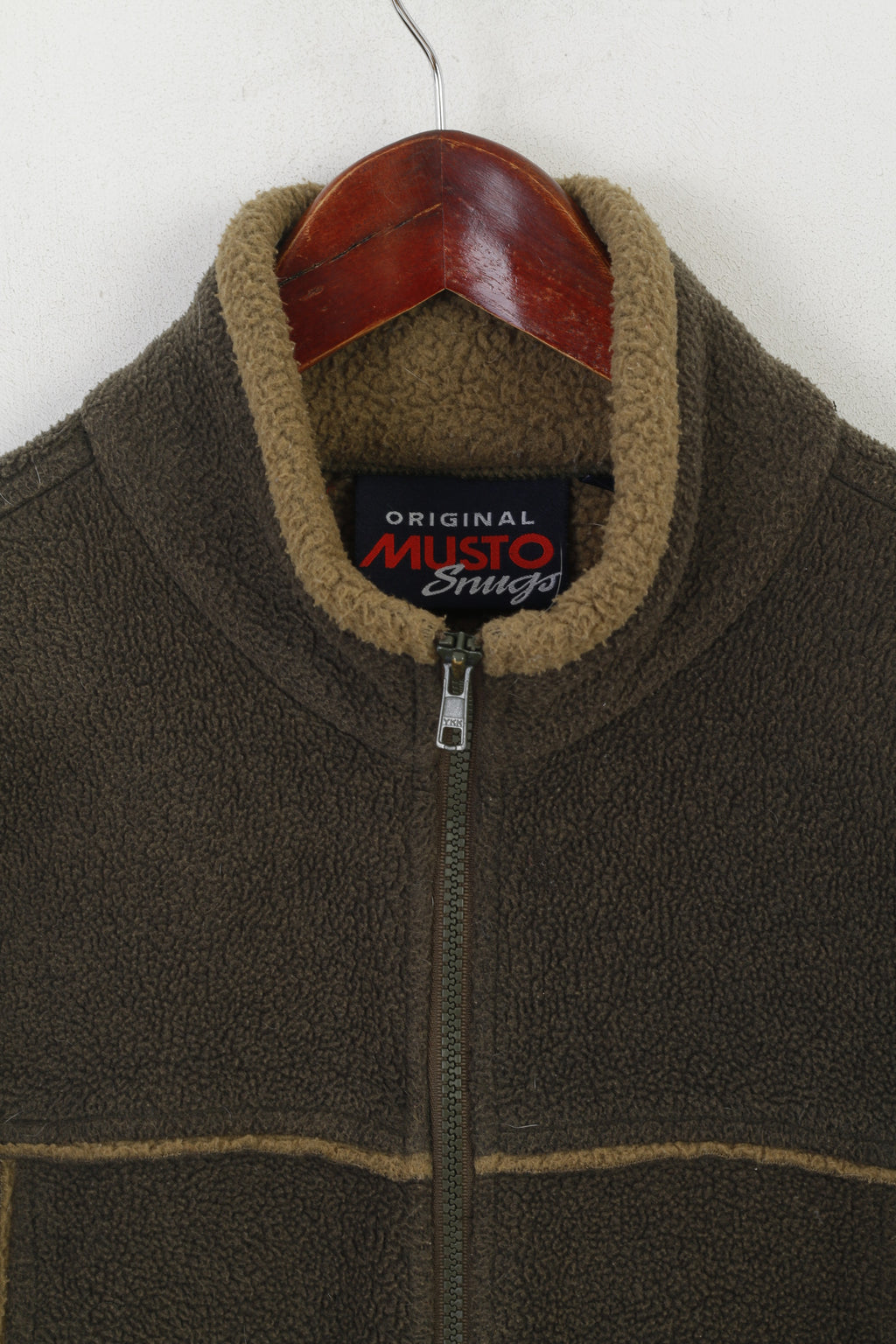 Musto Snugs Veste polaire pour femme Vert style corvée vintage avec fermeture éclair complète