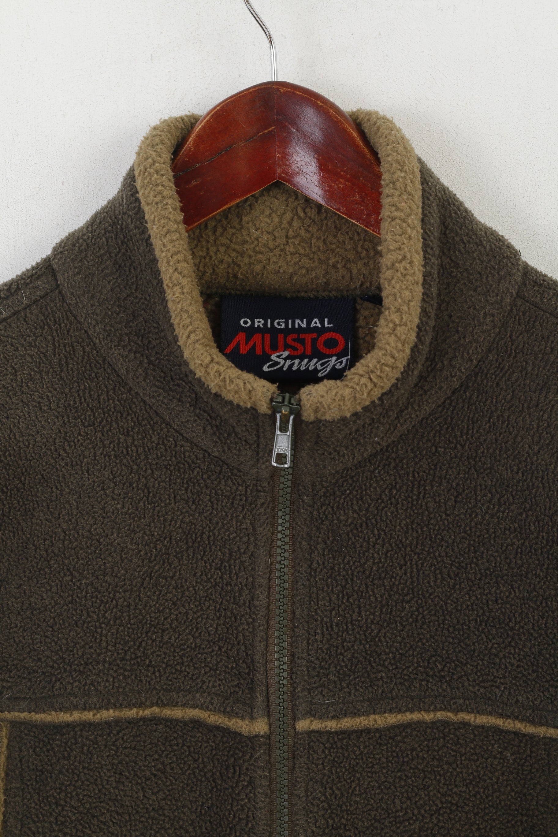 Musto Snugs Veste polaire pour femme Vert style corvée vintage avec fermeture éclair complète