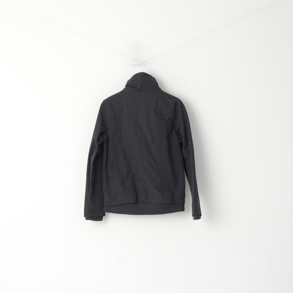 Police 883 Hommes 2 XS Veste Marine Nylon 2 Fermeture Éclair Imperméable Coupe-Vent Haut Décontracté