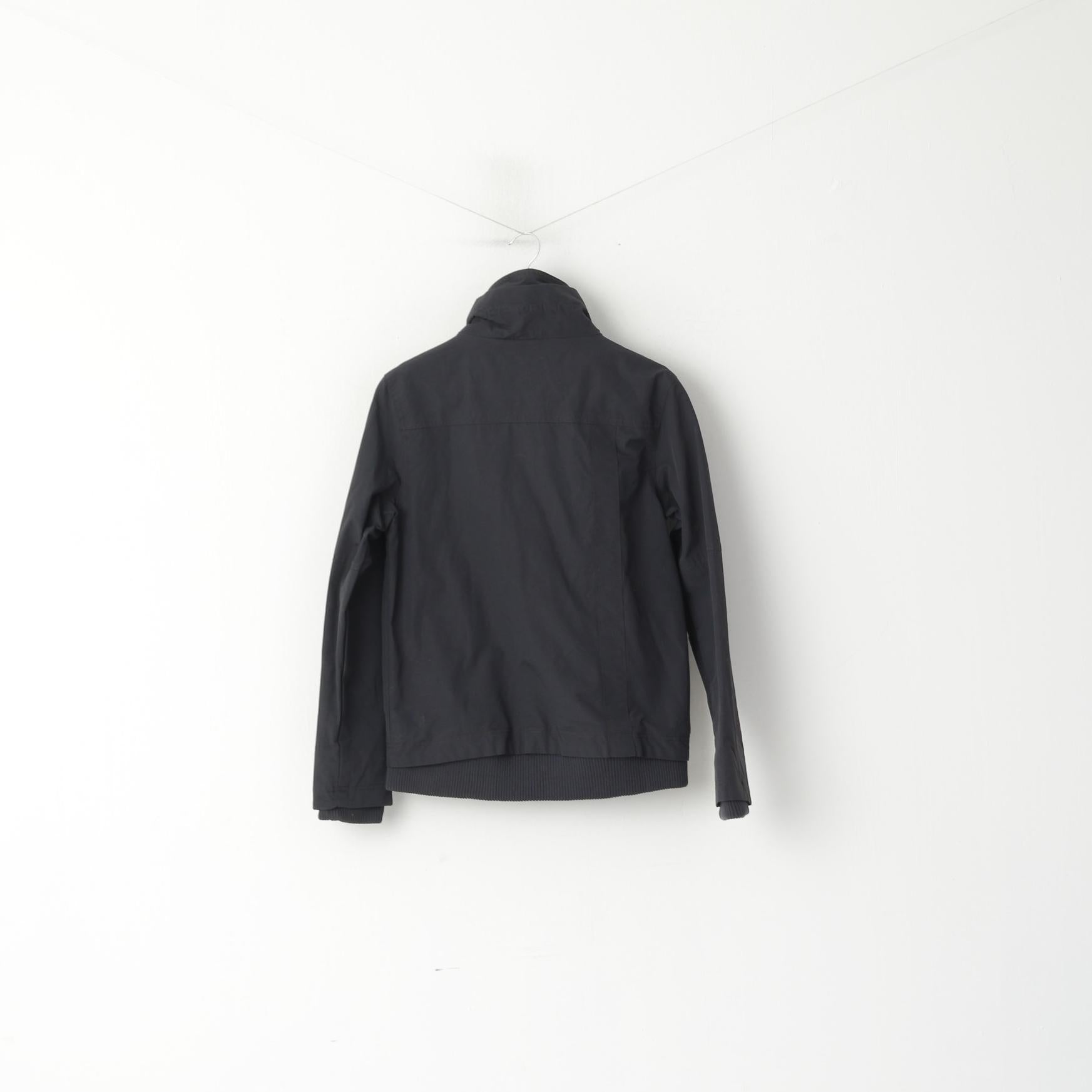 Police 883 Hommes 2 XS Veste Marine Nylon 2 Fermeture Éclair Imperméable Coupe-Vent Haut Décontracté