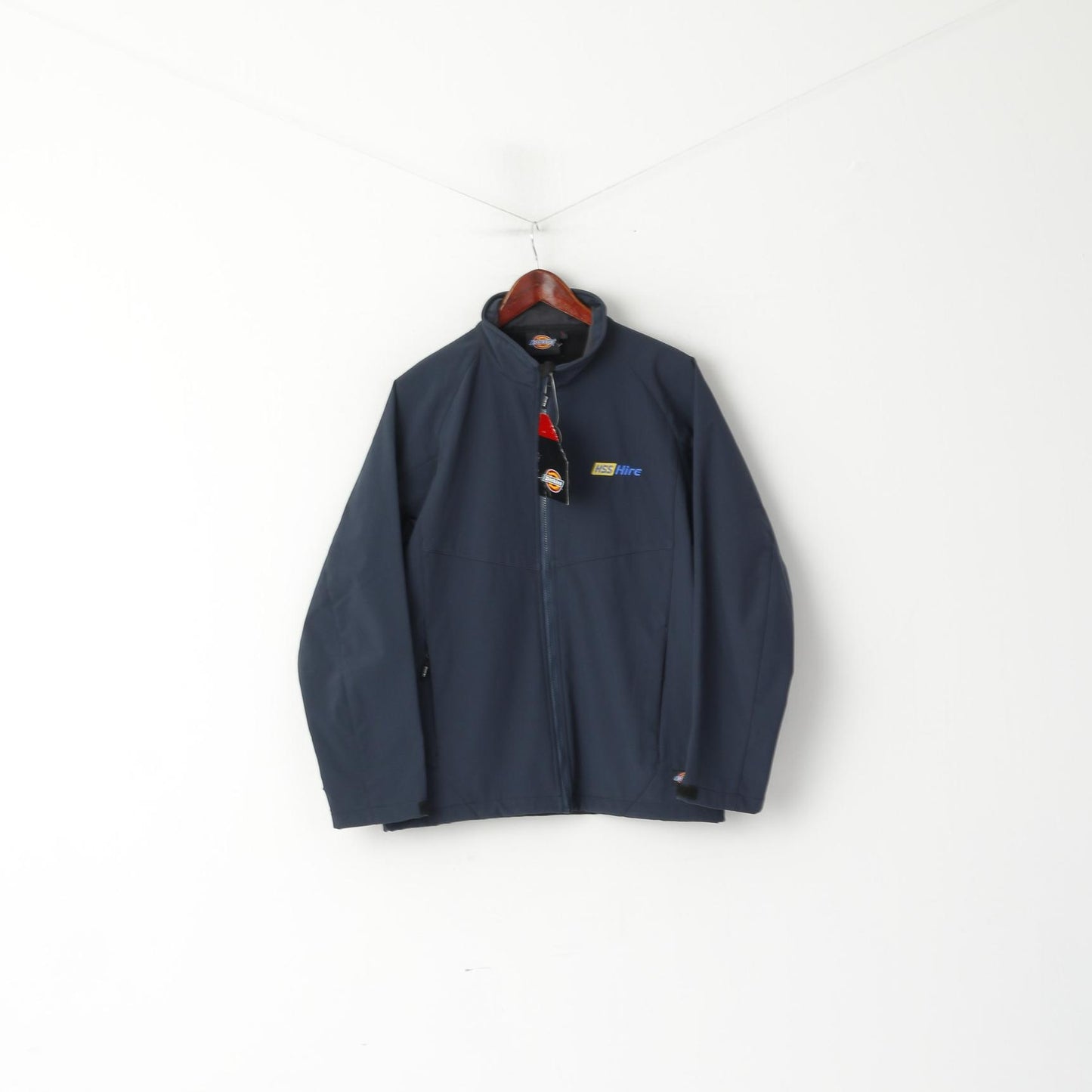 Nuova giacca da uomo Dickies Navy Abbigliamento da lavoro Softshell Cerniera intera Hss Hire Zip Up Top