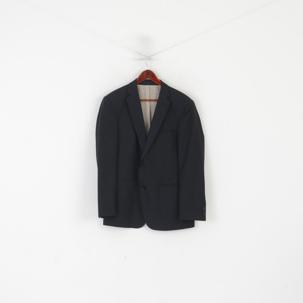Roy Robson Uomo 26 40 Blazer Nero Lana Reda Super 110's Italia Giacca Monopetto