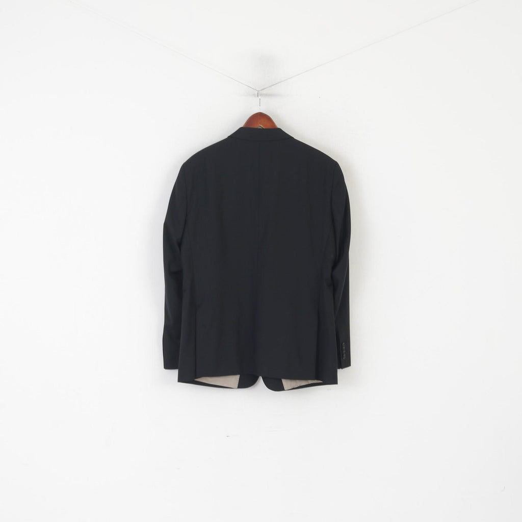 Roy Robson Uomo 26 40 Blazer Nero Lana Reda Super 110's Italia Giacca Monopetto