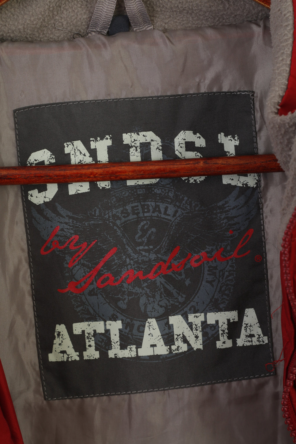 Sndsl Atlanta Youth 176 16 Age Jacket Maroon Padded Basebal Major Leahue Top