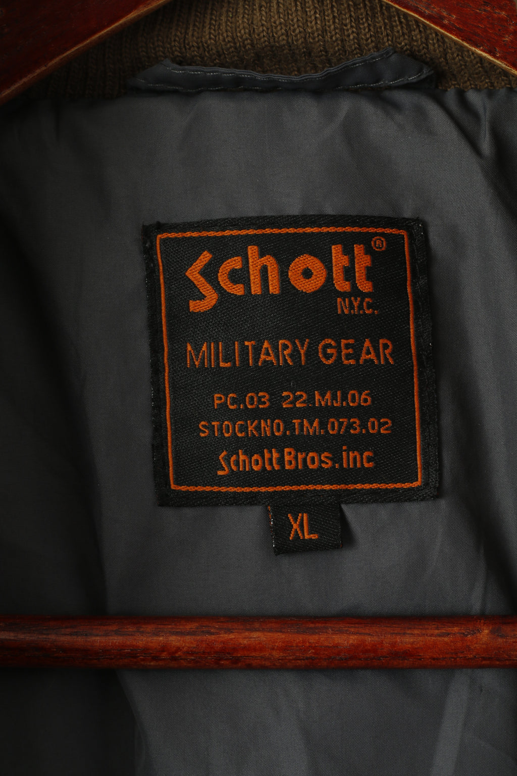 Schott NYC Veste XL pour homme en coton kaki avec équipement militaire rembourré 2 en 1 avec fermeture éclair complète