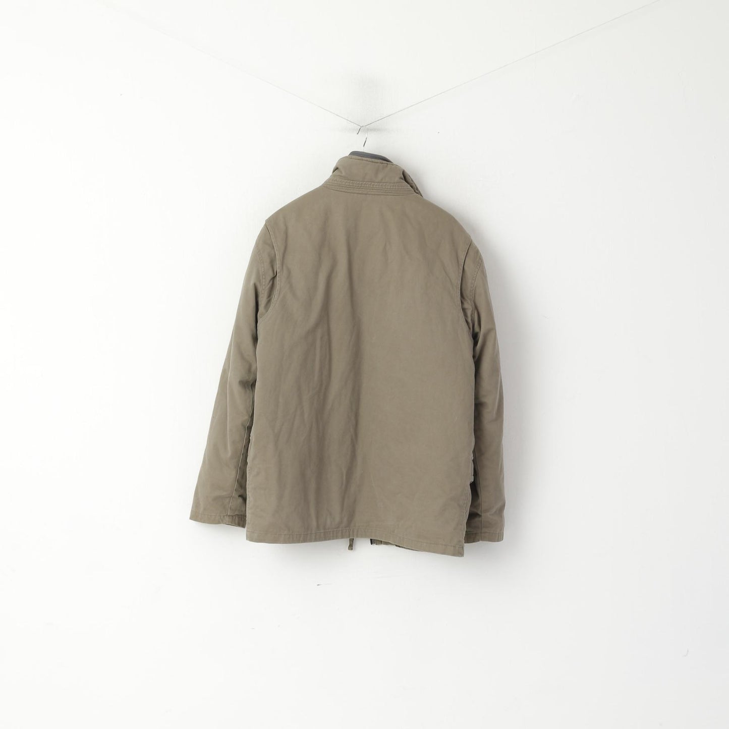 Schott NYC Men XL Jacket Khaki Cotton Military Gear Padded 2in1 Full Zipper Top