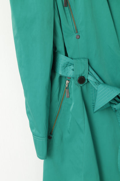 Butterfly by Matthew Williamson Women 12 40 Coat Green Shiny Belted Classic Trench
