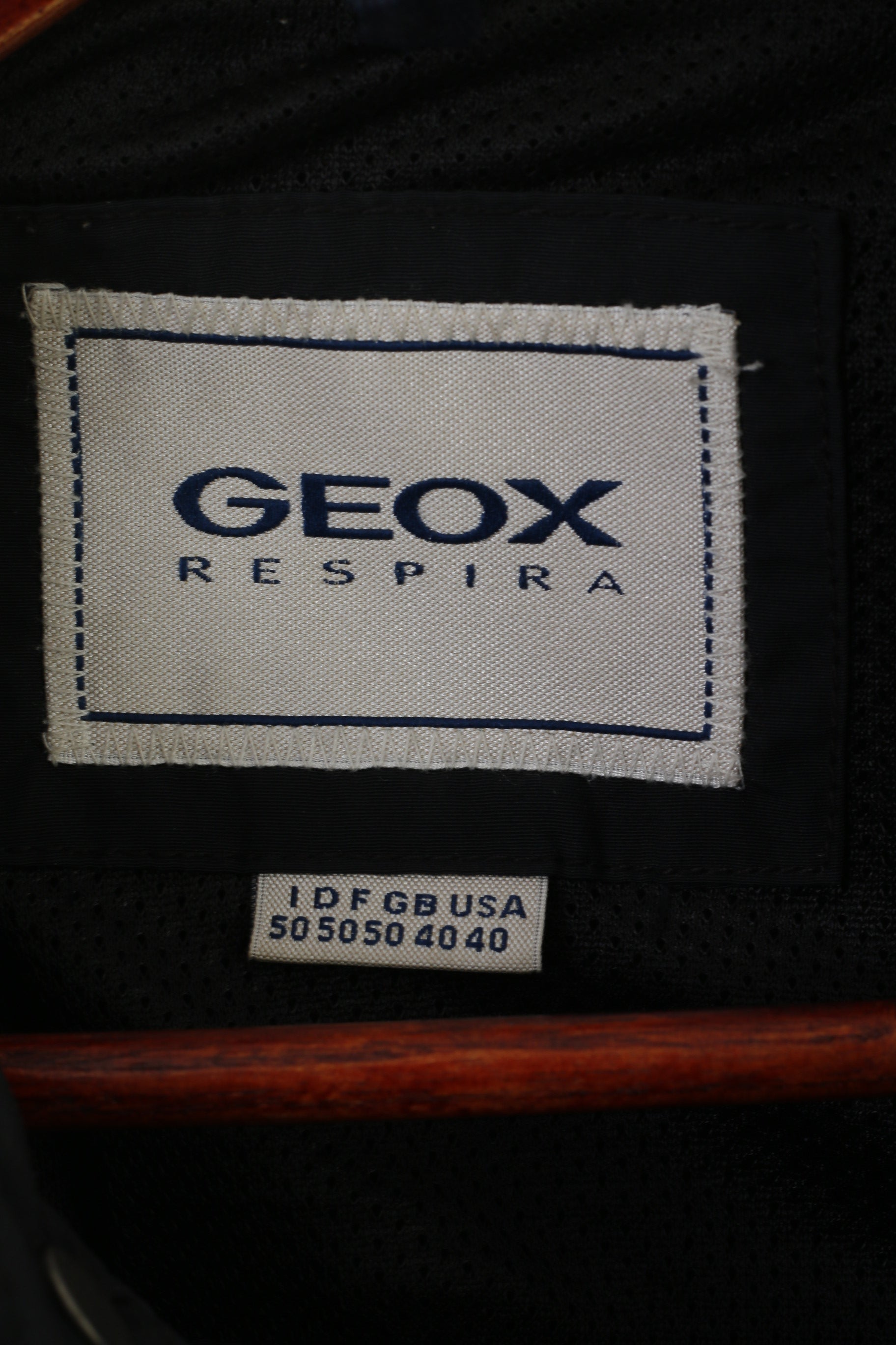 Geox Respira Men 50 40 M Jacket Navy Classic Breathes Lightweight Zip Up Top