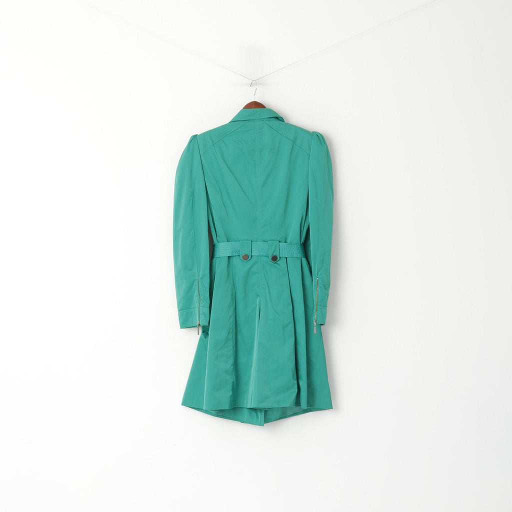 Butterfly by Matthew Williamson femmes 12 40 manteau vert brillant ceinturé classique Trench