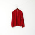 CANADIAN by Batistini Men L Sweatshirt Red Fleece Zip Neck Pullover Casual Top