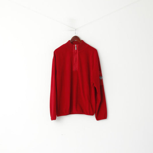 CANADIAN by Batistini Felpa da uomo L Felpa rossa in pile con zip e collo Pullover Top casual