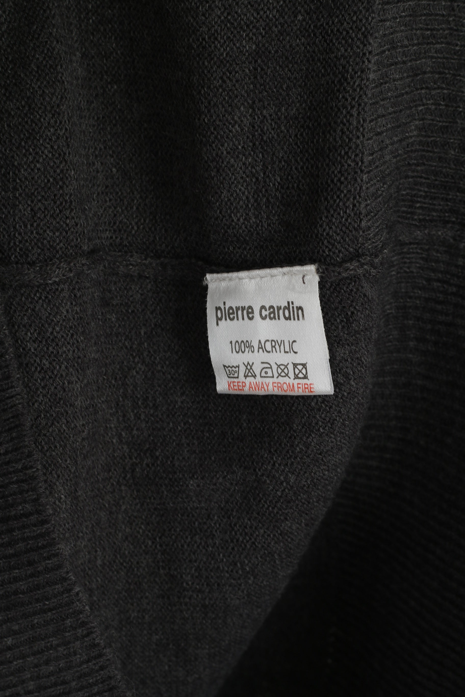 Pierre Cardin Men M Jumper Grey V Neck Collared Elegant Acrylic Light Sweater