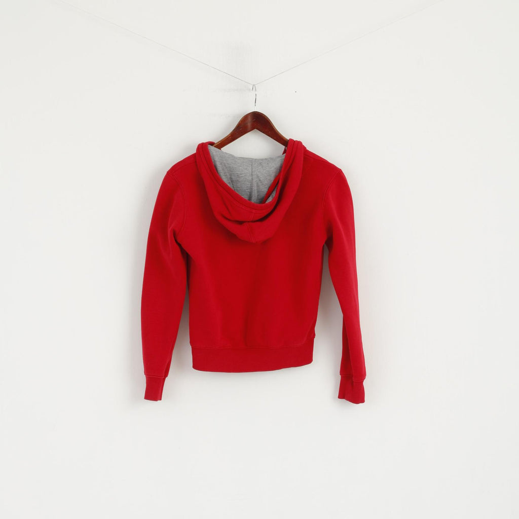 Champion Women 10 S Sweatshirt Rouge Coton À Capuche Poche Kangourou Haut De Sport