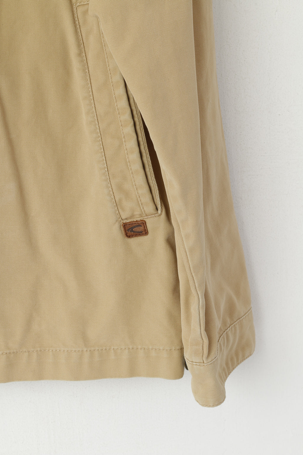 Camel Active Men XL Veste Beige Coton Classique Uni Safari Full Zip Top