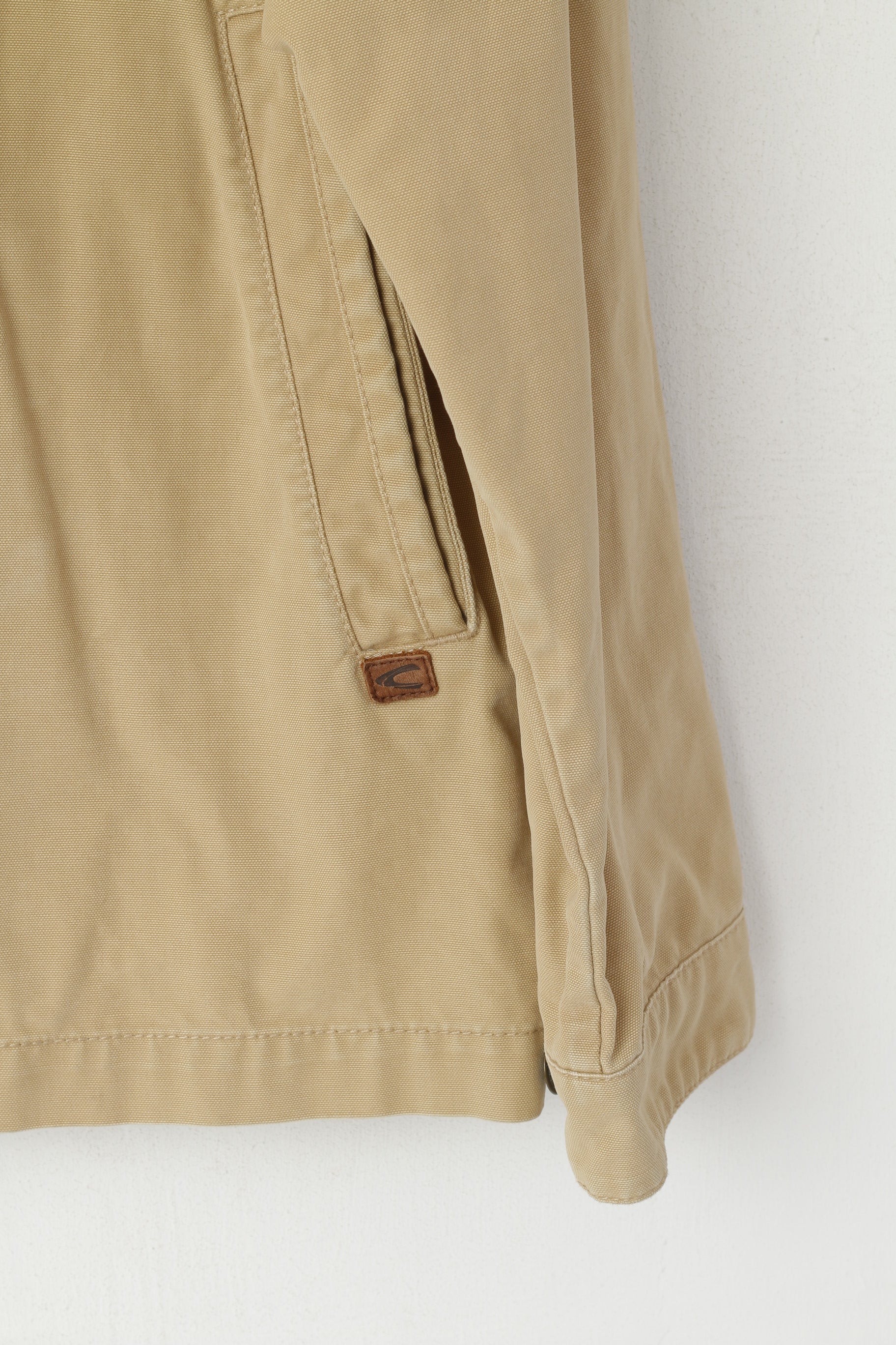Camel Active Maglione Uomo Misto Cotone E Lino A Righe Sottili - Colletto Serra, Etichetta Del Marchio, Taglia L Su Modello 189cm