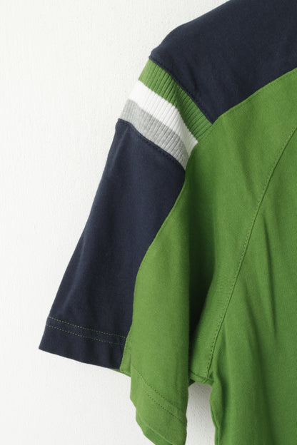 Maglietta da uomo Adidas S in cotone verde con logo ricamato, girocollo sportivo, top da allenamento